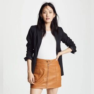 Free People Faux Leather A-Line Mini Skirt